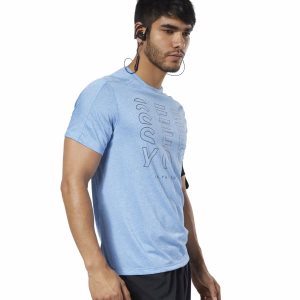 Reebok One Series Running Reflective Move T Shirt Herren - Blau - DE 148-IKQ